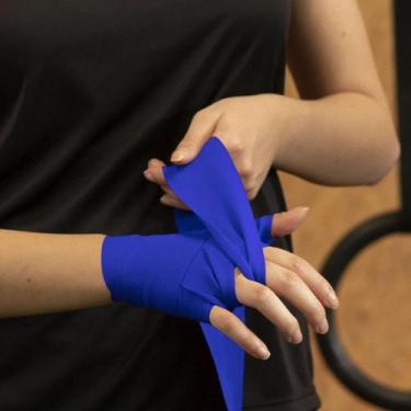 Imagem de Par de Atadura Elásticas Para Boxe Vollo VFG137 300cm Azul