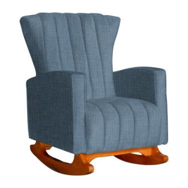 Imagem de Poltrona Decorativa Melinda Balanço Vovo Linho Marinho - FM - Fina Mob