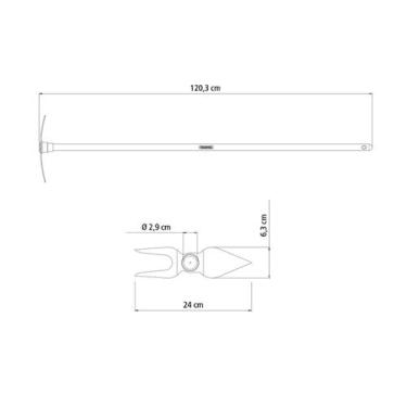Imagem de Sacho Coração Duas Pontas Tramontina em Aço com Cabo de Madeira 120 cm