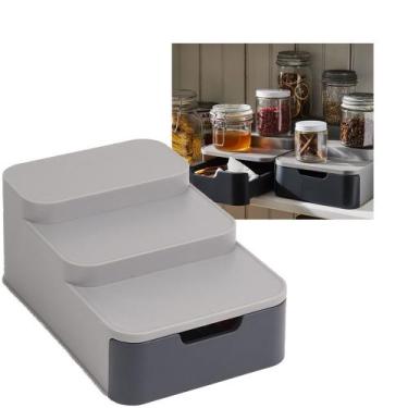 Imagem de Organizador Amario Prateleira Gaveta Porta Condimento Tempero Talheres