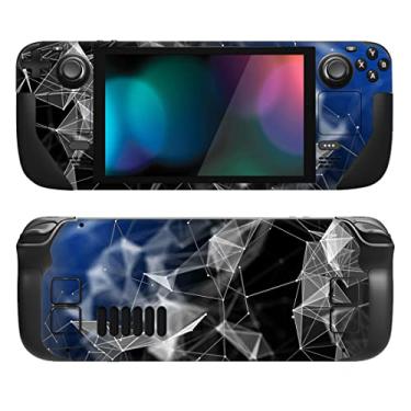 Imagem de PlayVital Conjunto completo de decalque de película protetora para LCD Steam Deck, adesivos personalizados capa de vinil para Steam Deck OLED - polígono 3D