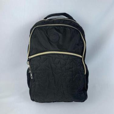 Imagem de Mochila Escolar Feminina Casual Reforçada Estrela - LF, Preto