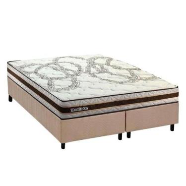 Imagem de Conjunto Box King: Colchão Espuma Paropas D45 Resiste Hotel DouFace + 
