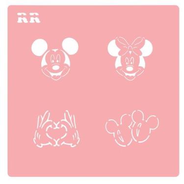 Imagem de Stencil Casal de Ratinhos - Ref.4108 - 14,5cm - 1 unidade - RR Cortado