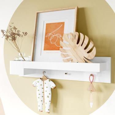 Imagem de Prateleira Infantil Com Cabideiros Cor Branca - Divicar