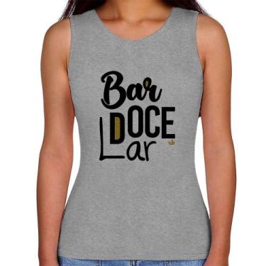 Imagem de Regata Feminina Bar doce lar - Foca na Moda, Cinza, M