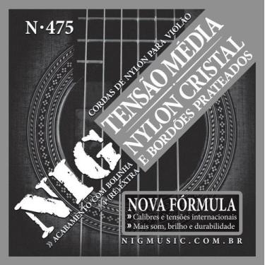 Imagem de Encordoamento Duplo P/ Violão Nylon Cristal Prateado Tensão Média - NI