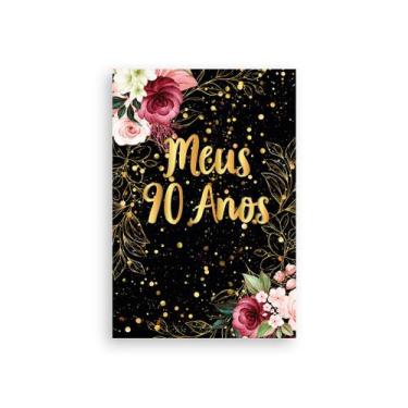 Imagem de Painel De Festa Vertical 1,50 x 2,20 - Meus 90 Anos Efeito Brilhos Dou