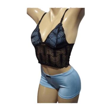 Imagem de Baby Doll Sensual Short Doll Camisete Com Renda Luxo Romântico - Surre