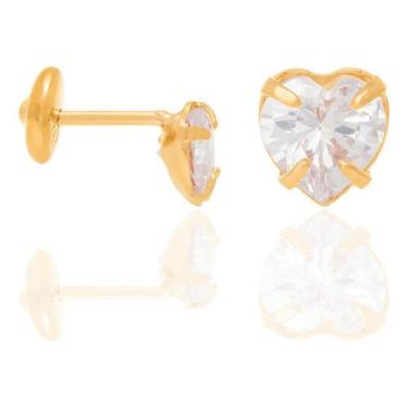 Imagem de Brinco Infantil  Solitário De Zircônia 5mm 524225 - Rommanel, Branco, 