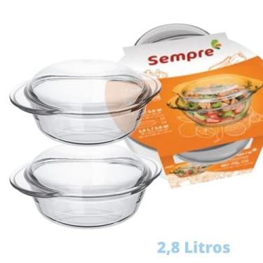 Imagem de 2 Assadeiras Vidro Terrina 2,8L Base 1,9L Tampa 0,9L Nadir - NADIR FIG