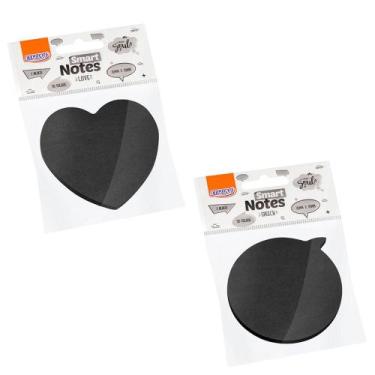 Imagem de Bloco Adesivo de Anotações Preto 50 Fohas BRW - Unidade/Kit  Recados  