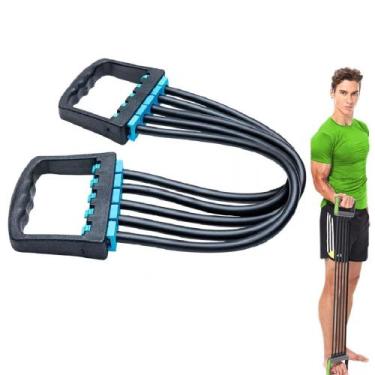 Imagem de Elástico Extensor com Alças para Treinar em Casa Multifuncional Ajusta
