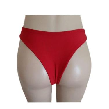 Imagem de Calcinha Hotpants Calcinha de biquíni cintura alta avulsa lisa - DE UM