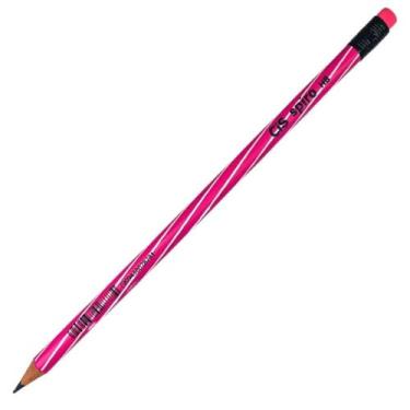 Imagem de Lápis Preto HB Spiro com Borracha Colorido - CIS, Rosa