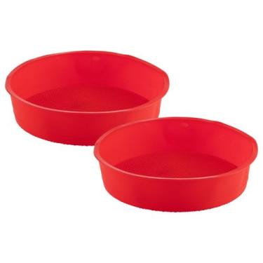 Imagem de Jogo 2 Assadeiras Redonda Antiaderente Cor Sortida Silicone - QUALITY 