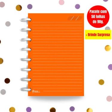 Imagem de Refil Caderno de Disco Sistema Inteligente I Orange Neon - Cores, M 9 