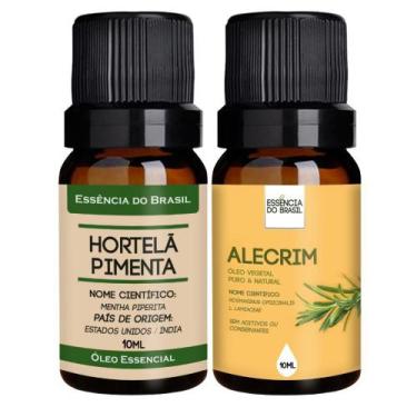 Imagem de Kit Óleo Essencial Hortelã + Alecrim 10ml - Essência Brasil - Essência