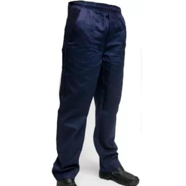 Imagem de Calça de Brim 100% Algodão Obras - A Fabrica Maquinas, Azul marinho, G