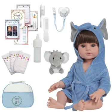 Imagem de Bebê Reborn Príncipe 100% Vinil Com Bolsa Vários Acessórios - Cegonha 