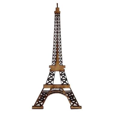 Imagem de Aplique Decorativo Torre Eiffel 6cm Mdf Madeira - ATACADÃO DO ARTESANA