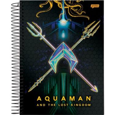Imagem de Caderno Espiral Univ CD 1 Matéria 80 Fls Aquaman Logo Azul FSC - Jandaia