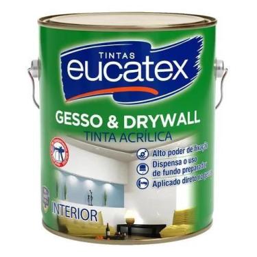 Imagem de Tinta Acrílica para Gesso e Drywall Eucatex Cor Branco Econômica Fundo