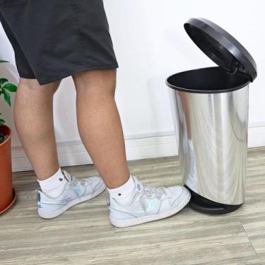 Imagem de Lixeira com Pedal Label Prata 20 Litros - Fullcommerce