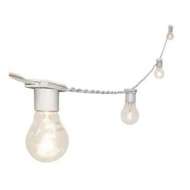 Imagem de Varal De Luzes Festão Branco 15m C/ 30 Lâmpadas 127V e Plug Macho - MA