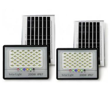 Imagem de Kit 2 Refletor Solar 200w Externo Holofote Led Potente Ip67 para Quadr