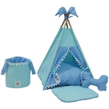 Imagem de Cabana Pet Cesto Organizador De Brinquedos Kit Capa Almofada Pet Casin