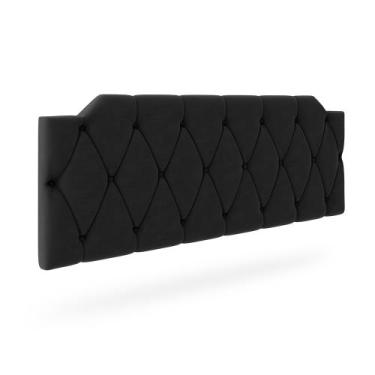 Imagem de Cabeceira Kelly de Cama Box Casal 1,40 - CF Distribuidora, Preto