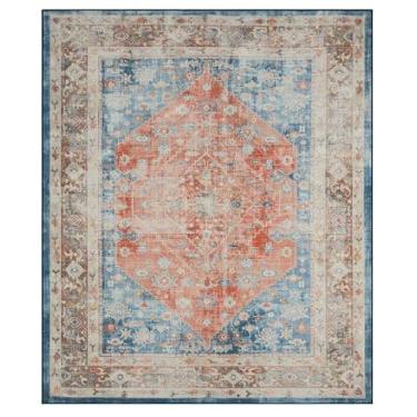 Imagem de VCNY Home - Estie Collection Runner - Tapete Chenille impresso com medalhão de diamante terracota lavável na máquina, 50,8 x 152,4 cm