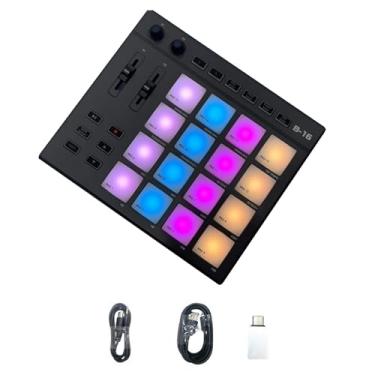 Imagem de Mini controlador MIDI Beat Maker Machine Portátil Mini MIDI com 16 Beat Pads Iluminados RGB