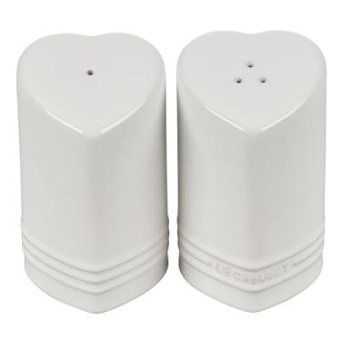 Imagem de Le Creuset Saleiro e pimenteiro em forma de coração, 118 g cada, branco