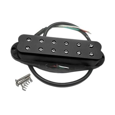 Imagem de Dynwave Parte de guitarra elétrica de bobina única, baixo ruído universal, fácil de instalar, substituição de captador de ponte de pescoço para show, Preto