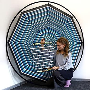 Imagem de Instrumento de cura sonora Rawa "som branco" | Sinos de fluxo tubular de 9 notas | Escala F maior de metalofone | Presente de ioga e retiro, decoração calmante de escritório | Xilofone