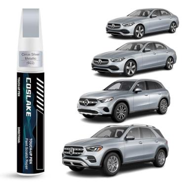 Imagem de COSLAKE Tinta de retoque de carro (Cirrus prata metálica (922)) para Mercedes-Benz, kit de reparo de arranhões de pintura de carro, rápida e fácil de reparar arranhões no carro, caneta removedor de