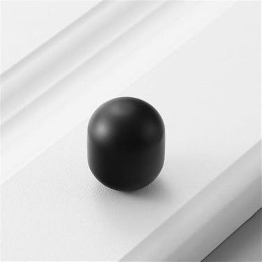 Imagem de Puxador redondo de cobre puro com furo único, puxador americano moderno simples de latão dourado para porta de armário de guarda-roupa, puxador vintage, preto, S, CHINA