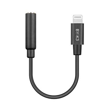 Imagem de BOYA by-K3 Cabo adaptador TRRS para Lightning fêmea de 3,5 mm, adaptador auxiliar curto para iPhone compatível com microfone/fone de ouvido/iPhone/iPad sem fio