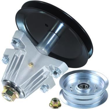 Imagem de Lawneagle Conjunto de eixo 918-06989 com polia intermediária 756-05034A substitui o eixo Troy Bilt 918-06989 618-06989 756-05034 para MTD T1500 T1600 T1700 T1900 CLT 46 CVT, Huskee LT 4600 Tratores de