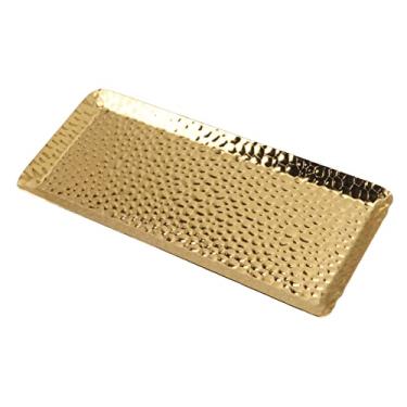 Imagem de Bandeja de Servir, Prato de Lanche de Frutas de Aço Inoxidável, Prato de Servir Martelado à Mão para café, Cozinha e Mesa, Prato de Bandeja Multifuncional para Casa, Restaurante