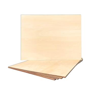 Imagem de Cregugua 5 Pacote Inacabado Folha De Basswood 12X16X3/16 Polegada Placa De Madeira Compensada Grossa Painéis Retângulo De Madeira Para Gravação A Laser Queima Artesanato Diy