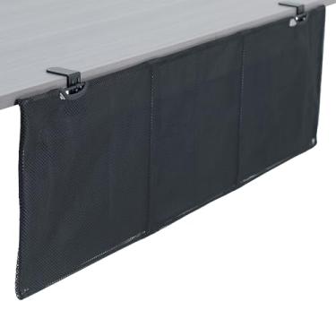 Imagem de VIVO Capa organizadora de gerenciamento de cabos e privacidade de 122 cm, sistema de painel de kit de esconder fio, saia de mesa, preta, DESK-SKIRT-48P