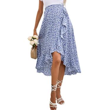 Imagem de FUNJULY Roupas femininas para gestantes, saia de praia longa, vestido de maternidade para sessão de fotos, IR-azul