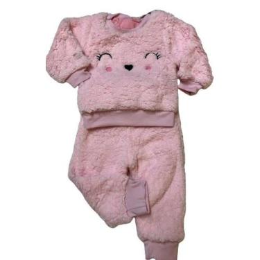 Imagem de Conjunto Bebê Menina Pelo Bordado Inverno Lessa Kids B8861, Rosa bebe,