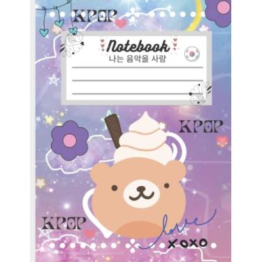 Imagem de Notebook: Aesthetic Kpop Kawaii Ice Cream Bear with designed interior Wide Ruled Primary Book, SOFT Cover Girls Kids Elementary School ... Creative Writing Journal, 120 Pages Paperback
