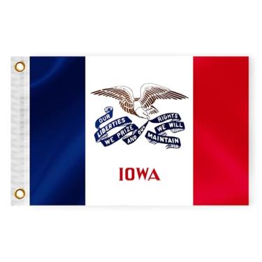 Imagem de Bandeira náutica de barco do estado de Iowa, 30,5 x 45,7 cm, dupla face, 3 camadas, bandeira marítima, nylon, pequeno iate, vela, pontão, barco, quadriciclo, caminhão, jipe, motocicleta, bandeira,