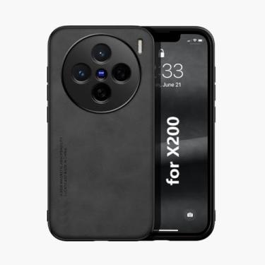 Imagem de Kepuch Silklike Capa para Vivo X200 - Case Placa de Metal Embutida - Preto