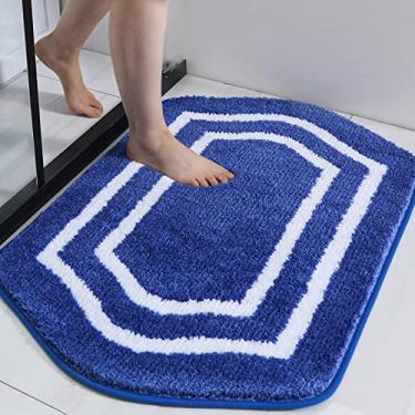 Imagem de COSY HOMEER Tapetes de banho extra grossos - tapetes de banho antiderrapantes pelúcia macia 100% forte Mirco Polyeste tapete sala de estar tapete de banheiro piso absorvente de água (azul, 61 x 91 cm)